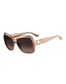 Ferragamo SF649S Oversize Square Sunglasses - Pearl Rose