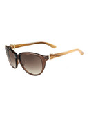Ferragamo SF614S Cat Eye Sunglasses - Crystal Brown