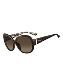 Ferragamo SF655S Classic Square Sunglasses - Pearl Dark