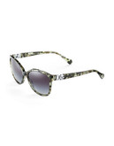 Dolce & Gabbana Logo Hinge Butterfly Sunglasses - Green