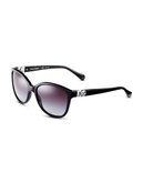 Dolce & Gabbana Logo Hinge Butterfly Sunglasses - BLACK
