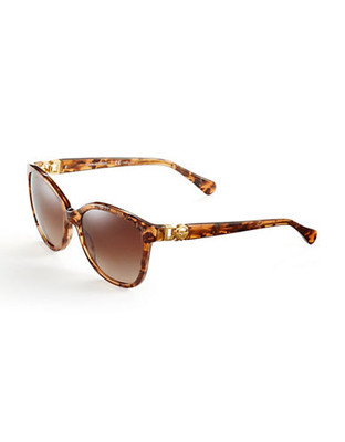 Dolce & Gabbana Logo Hinge Butterfly Sunglasses - BROWN MARBLE