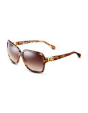 Dolce & Gabbana Logo Hinge Square Sunglasses - BROWN MARBLE