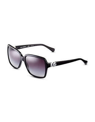 Dolce & Gabbana Logo Hinge Square Sunglasses - BLACK
