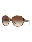 Versace Round Shape Sunglass - Spotted Brown