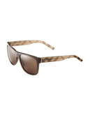 Burberry Striped Square Sunglasses - Brown