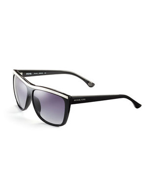 Michael Michael Kors Miranda Sunglasses with Rhinestone Brow - Black