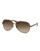 Tory Burch Classic Aviator Sunglasses - Brown Python