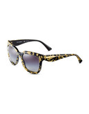 Dolce & Gabbana Plastic Gold Leaf Sunglasses - GOLD LEAF ON BLACK