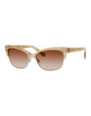 Kate Spade New York Shira Cat Eye Sunglasses - Gold Glitter
