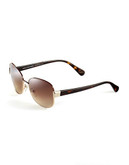 Diane Von Furstenberg Square Aviator Sunglasses - Brown