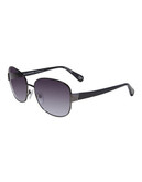 Diane Von Furstenberg Square Aviator Sunglasses - Black