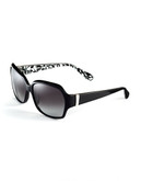 Diane Von Furstenberg Anna Square Plastic Sunglasses - Black