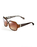 Diane Von Furstenberg Anna Square Plastic Sunglasses - Brown