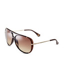 Michael Michael Kors Julia Oversized Aviator Sunglasses - Brown