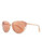Michael Michael Kors Paige Plastic Cat Eye Sunglasses with Croc Detail - Crystal Blush with Rose Gold Mirrored Lenses