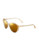 Michael Michael Kors Paige Plastic Cat Eye Sunglasses with Croc Detail - Crystal Champagne/ Gold Mirror