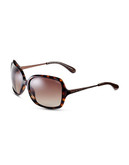 Marc By Marc Jacobs Plastic Square Sunglasses with Half Metal Arms - Brown