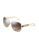 Marc By Marc Jacobs Square Metal Sunglasses - CREAM