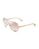 Marc By Marc Jacobs Logo Hinge Aviator Sunglasses - Gold