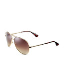 Marc By Marc Jacobs Double Brow Bar Aviator Sunglasses - Gold