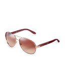 Marc By Marc Jacobs Oval Aviator Sunglasses - Red Gold