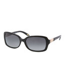 Ralph By Ralph Lauren Eyewear Plastic Oval Sunglasses - Black and Pink Striped