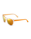Michael Michael Kors Tessa Plastic Square Sunglasses with Mirrored Lenses - Orange