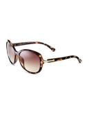 Calvin Klein Oversized Sunglasses - Dark Tortoise