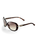 Calvin Klein Oversized Oval Sunglasses - Soft Tortoise