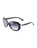 Calvin Klein Oversized Oval Sunglasses - Black