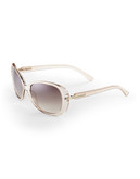 Calvin Klein Oversized Oval Sunglasses - Champagne