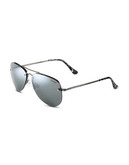 Calvin Klein Metallic Aviator Sunglasses - Gunmetal