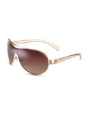 Calvin Klein Round Shield Sunglasses - Gold