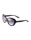 Calvin Klein Brushed Cat Eye Sunglasses - Black