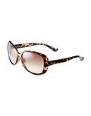Calvin Klein Oversized Oval Sunglasses - Dark Tortoise