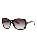 Fossil Large Square Sunglasses with Contrast Tips - Black