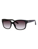 Fossil Wayfarer Sunglasses with Printed Temples - Black
