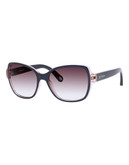 Fossil Square Sunglasses with Contrast Front - Pink