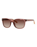 Fossil Wayfarer Sunglasses with Contrast Tips - Transparent Brown