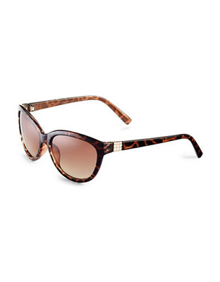 Nine West Plastic Cateye Sunglasses w/ Studs - Brown