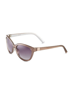 Nine West Plastic Cateye Sunglasses w/ Studs - Grey