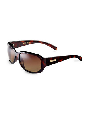 Nine West Plastic Rectangle Sunglasses - Brown