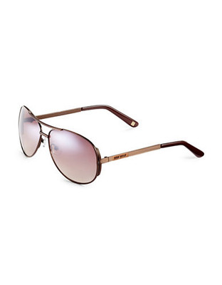 Nine West Metal Aviator Sunglasses w/ Enamel - Copper