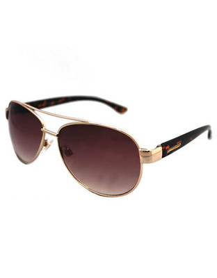 Alfred Sung Ladies Metal Aviator with Plastic Temples - Gold