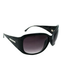 Alfred Sung Ladies Large Plastic Wrap Sunglasses - Black