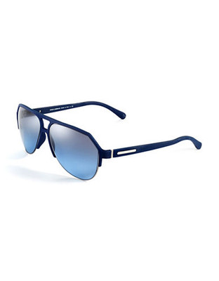 Dolce & Gabbana Rubberized Sport Aviator Sunglasses - Blue