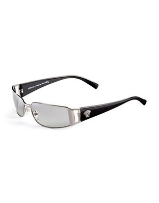 Versace Embossed Rectangle Sunglasses - Grey