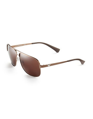 Emporio Armani Metal Aviator Sunglasses - Brown