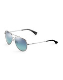 Emporio Armani Oval Aviator Sunglasses - Gunmetal